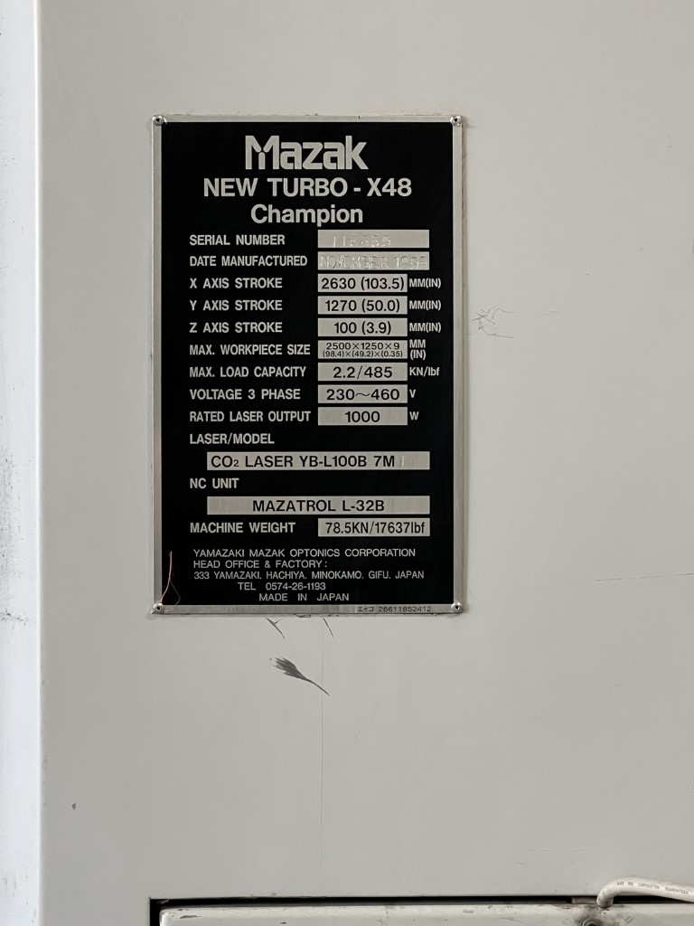 Mazak SUPER TURBO X-48 CHAMPION, Machine ID: 8623
